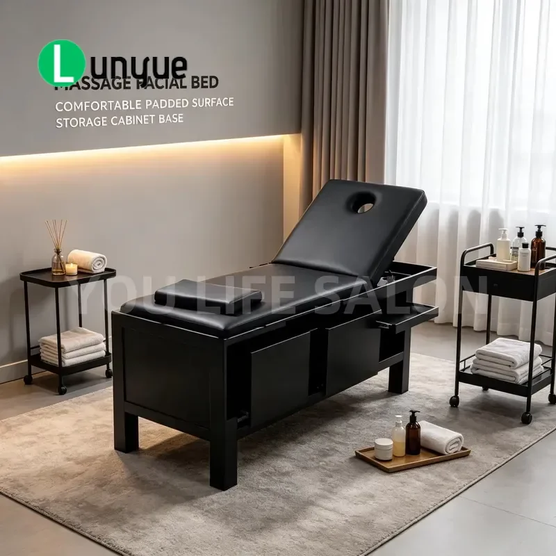 Deluxe Folding Massage Bed with Storage Drawer and Face Hole Portable Facial Table for Spa Beauty Cosmetologists