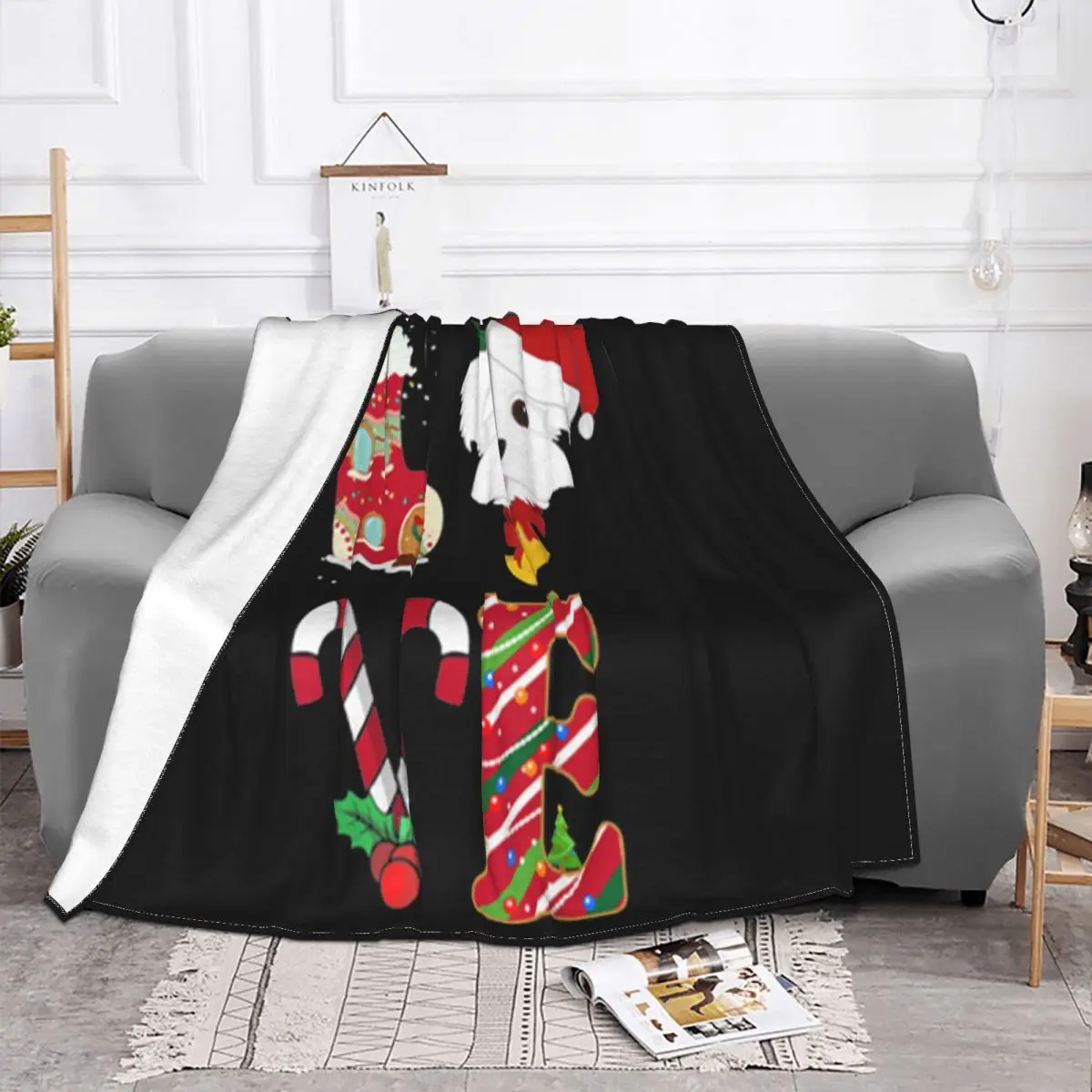 Premium I Love My Maltese Funny Christmas Maltese Dad Mom Gift Music Oversize Style Throw Blanket