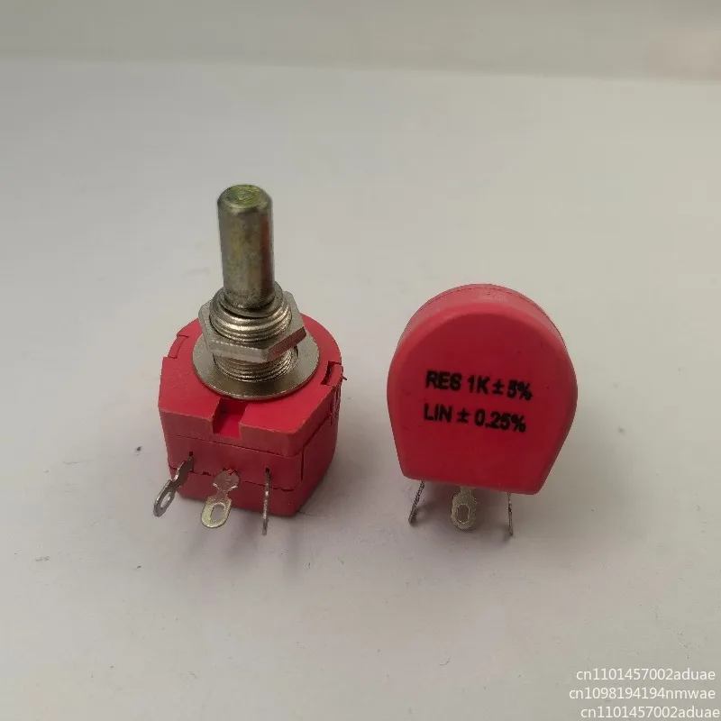 Wire wound potentiometer WX118 500R 1K 2K 5K 10K 20K 22K 25K red, handle 22MM