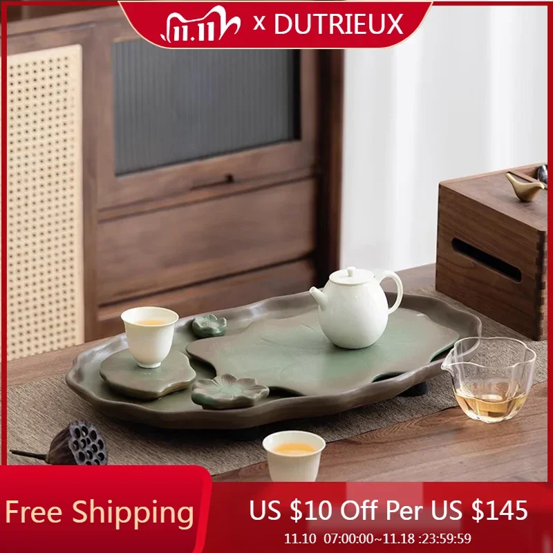 

Luxury Chinese Tea Tray Valet Nordic Storage Living Room Coffee Snack Living Room Tea Tray Walnut Plateau Home Decorationgs