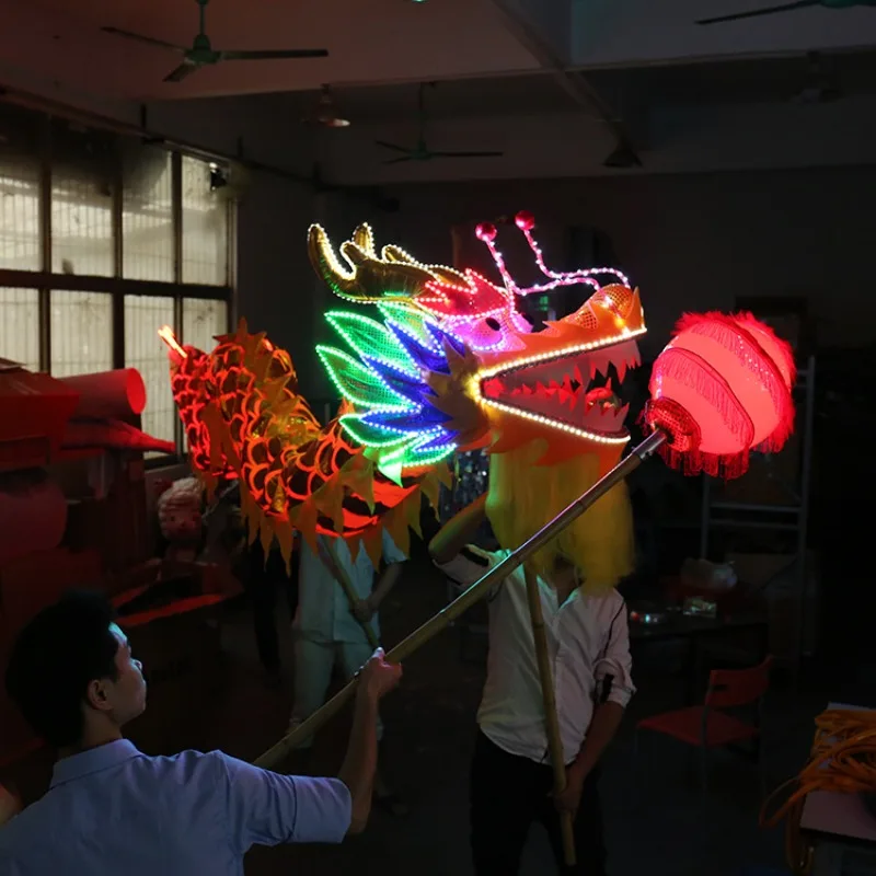 Performing Luminous Chinese Lion Dance Dragon Dance Lion Luminous Dragon
