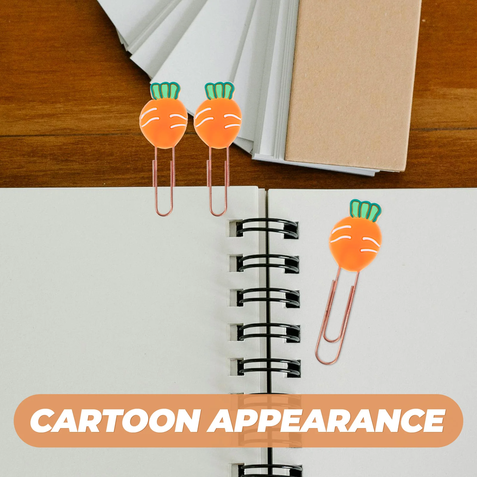 20 قطعة الإشارات المرجعية الجزرة الكرتون دبابيس ورق معدنية صغيرة الزخرفية وثيقة كليب لقراءة الهدايا ورقة كليب دبابيس ورق معدنية #2