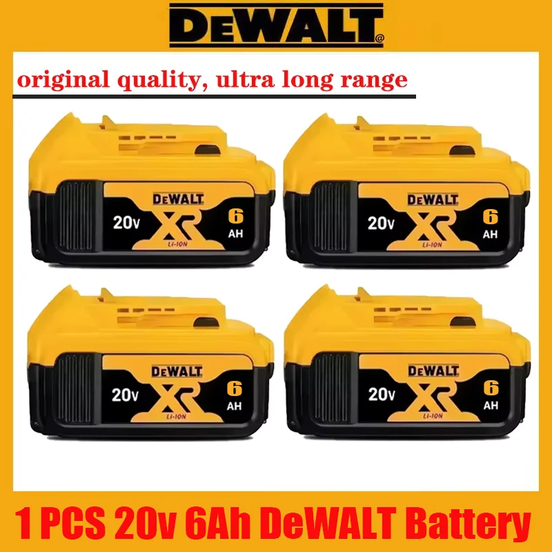 

100% оригинальная батарея Dewalt 20 В 1 шт. 6 Ач литий-ионная аккумуляторная батарея, сменная батарея для электроинструмента Dewalt DCB200