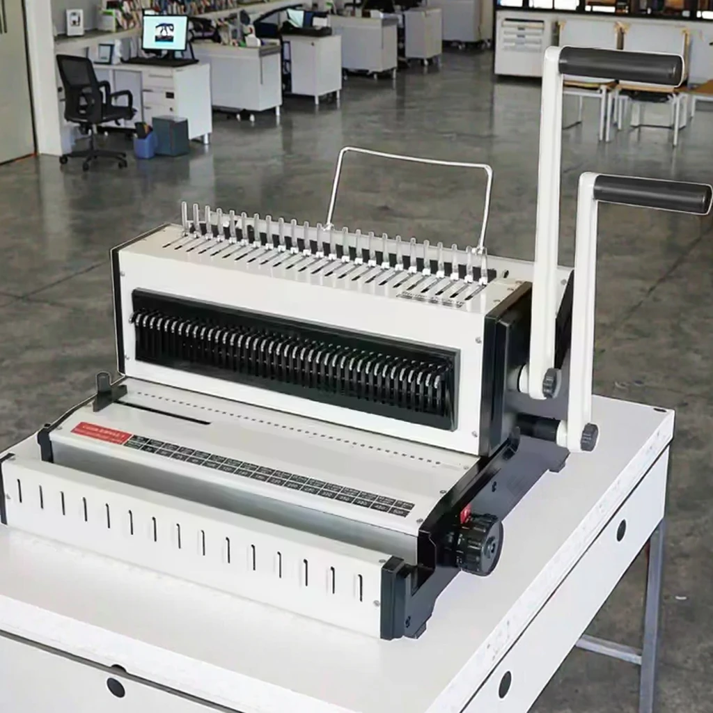 3-in-1 algemene punchdocumentbindmachine met rubberen ring ijzeren ringklem functionele bindmiddel