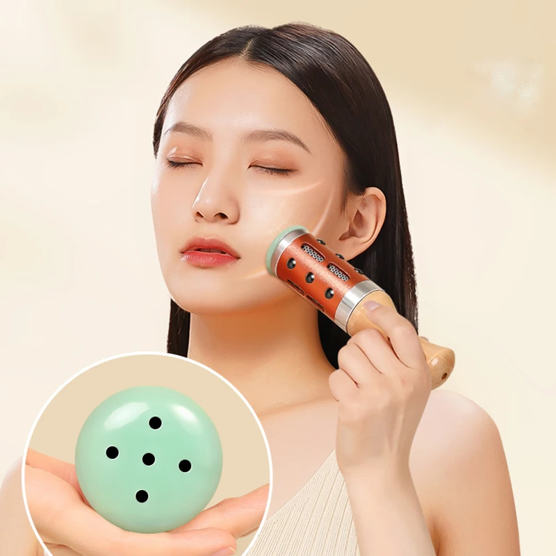 Jade Massage Stick Slight Smoke Moxa Therapy Warm Beauty Moxibustion Massager Firming Brightening Skin Thin Facial images - 6