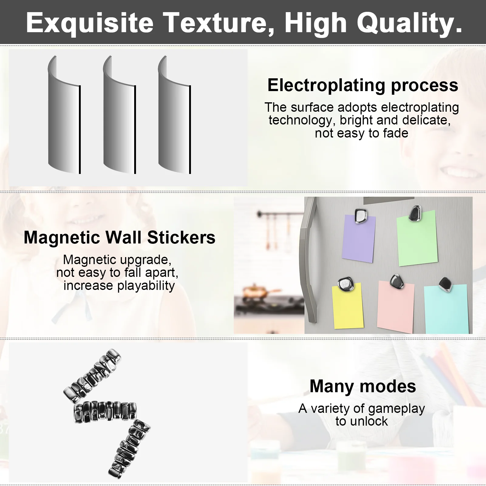 ชุดแม่เหล็กสีดำ 24 ชิ้น แม่เหล็กติดตู้เย็น ตู้เก็บของ ครัว ของขวัญสำหรับครู นักวิจัย ชุดอุปกรณ์วิทยาศาสตร์ เกมหมากรุก ของเล่นคลายเครียด