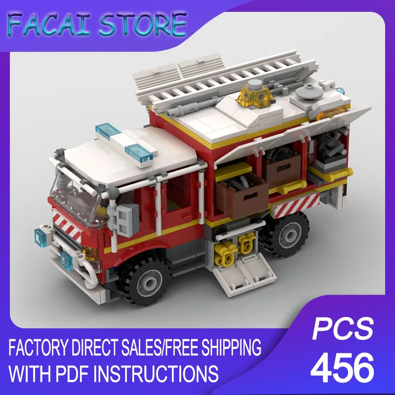

Fire Fighting Model Moc Building Bricks Modular Fire Truck Offroad Model Technology Blocks Christmas DIY Toy Construction Gifts