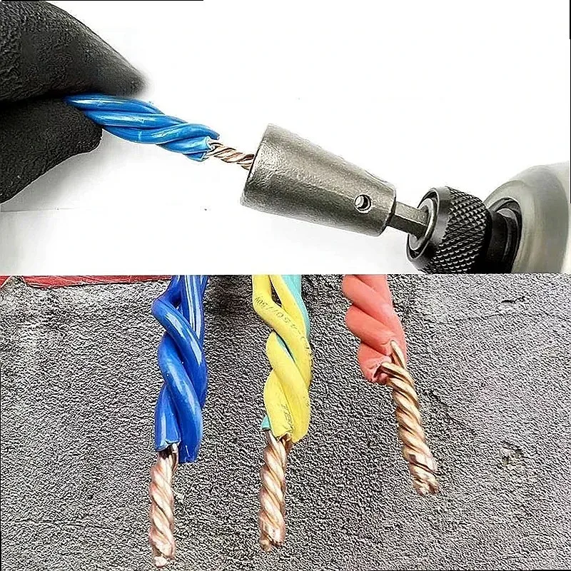 2PC Wire Twisting Tool for Power Drill Fast Connector Electrician Helper Time Saving DIY Cable