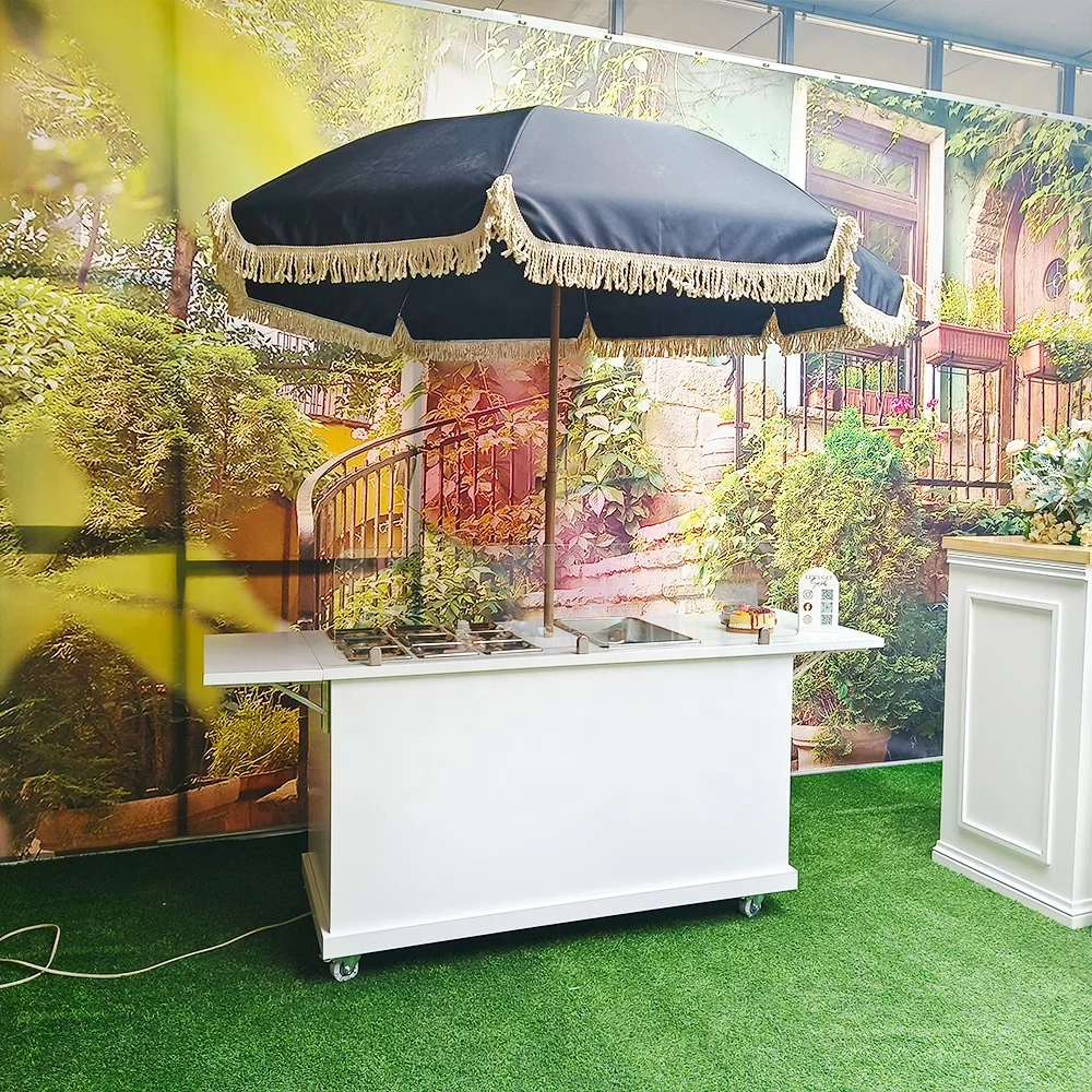 

lo-Custom Mobile Candy Cart Collapsible Food Cart Metal Charcuterie Cart for Fast Food*