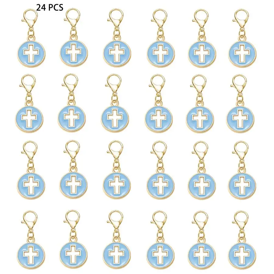 1/5/10/20/50/100pcs Easter Cross Keychain Set Mini Hollow Cross Pendants, Suitable for Home, Easter Christian Gifts, Small Key R