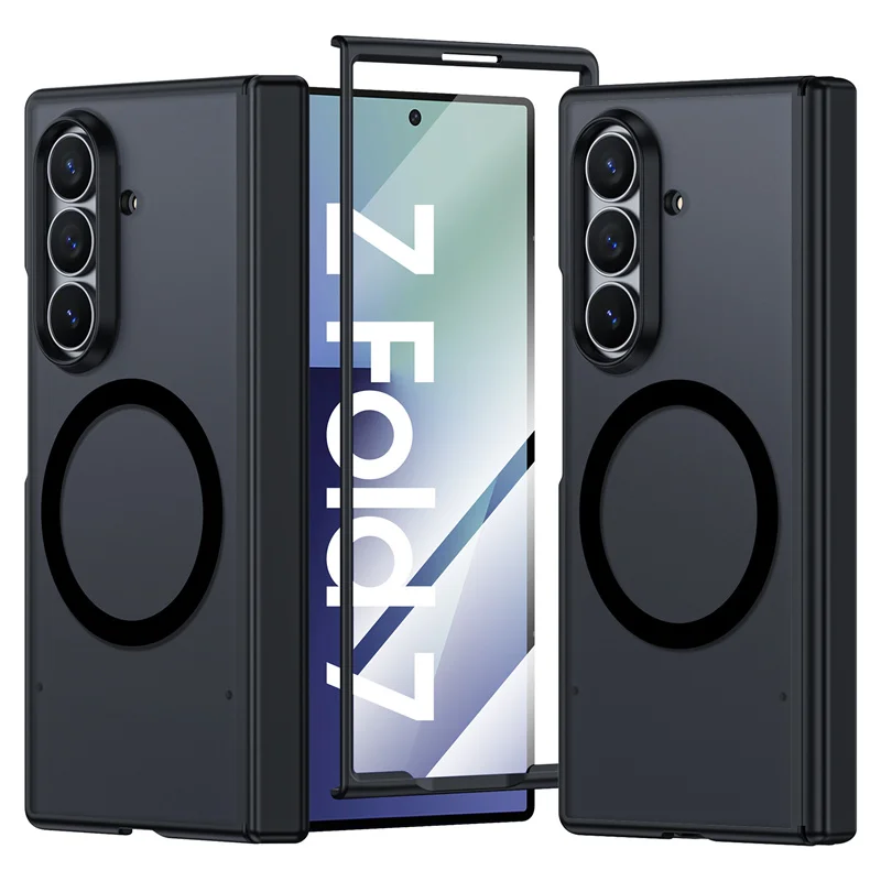 

Чехол для Samsung Galaxy Z Fold 7, жесткий прозрачный матовый магнитный защитный чехол для беспроводной зарядки для Z Fold 7, чехол