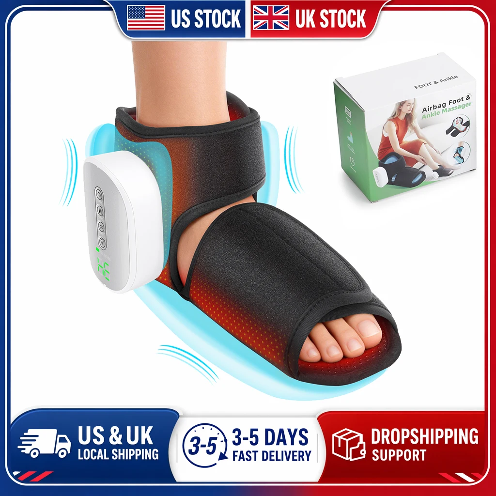 

Cordless Foot Massager With Heat Kneading Massage Airbag Compression Ankle Massager Wrap For Plantar Fasciitis Swelling Recovery