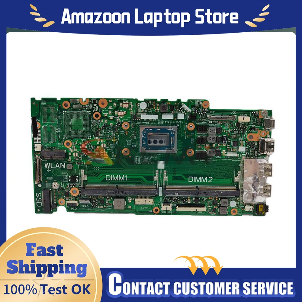 

For Dell Inspiron 15 5585 Laptop Motherboard 18796-1 18796-2 with R3-3200U R5-3500U R7-3700U CPU 100% Tested OK 5485