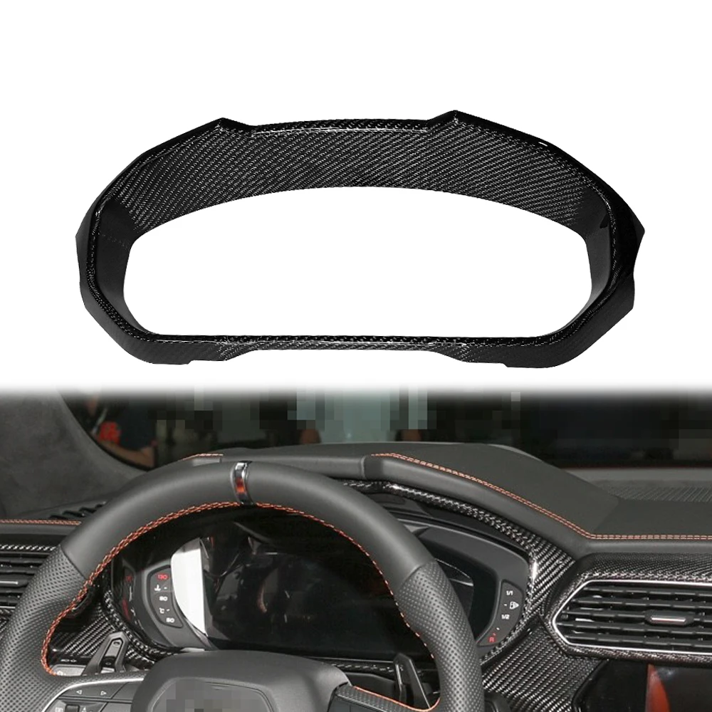 Real Dry Carbon Fiber Car Dashboard Frame Cover Trim Dash Kit For Lamborghini URUS 2021up Auto Accessories