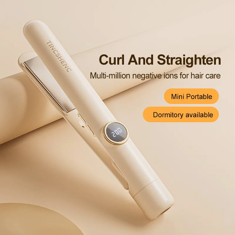 Splint Hair Straightener Roll Straight Dual-purpose Negative Ion Straightening LCD Curling Iron Bangs Iron Splint