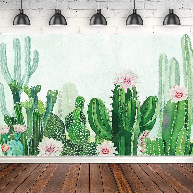 Cactus Fiesta Photography Backdrop Bridal Shower Succulent Floral Botanical Birthday Baby Shower Party Background Decor Banner