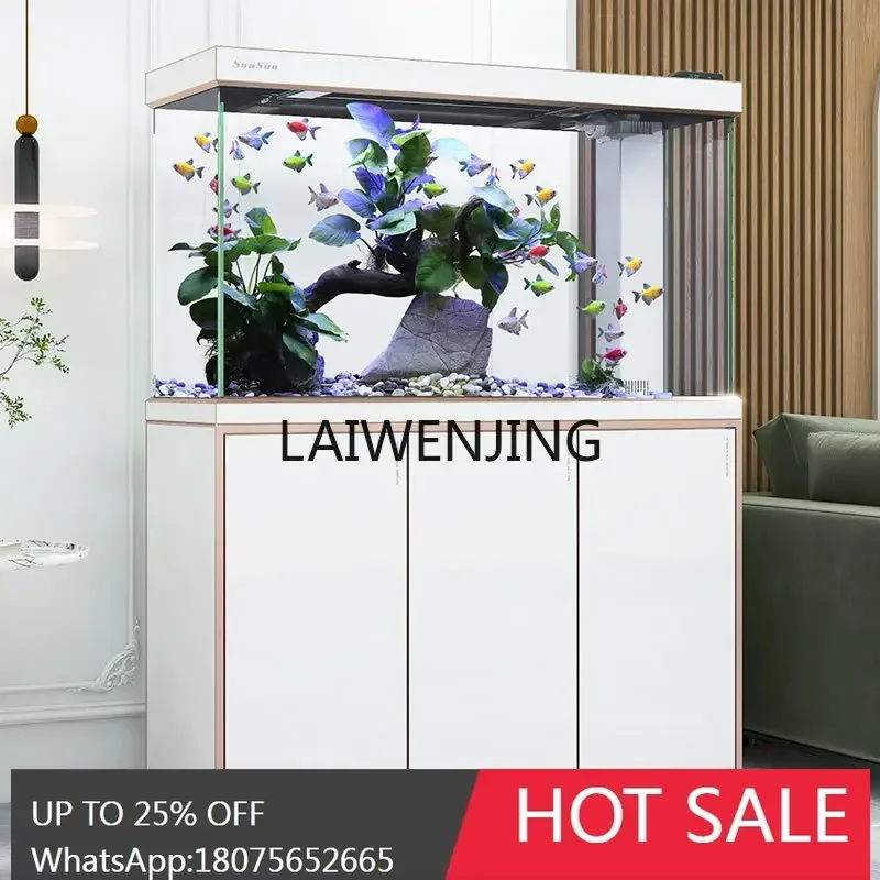 

LYN water-free living room glass aquarium partition ultra-white household bottom filter fish tank