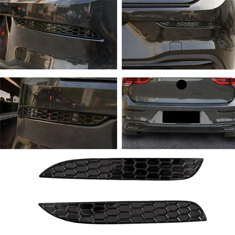 

Классическая 2 шт. модифицированная глянцевая сотовая задняя крышка противотуманной фары, накладка, стильная наклейка для Golf 6 R20, полоски отражателя заднего бара