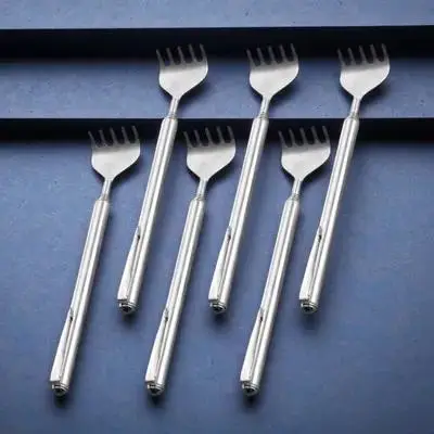 

6Pcs Telescoping Back Scratcher Stainless Steel Durable Portable Manual Itching Relief Tool Extendable Long Handle