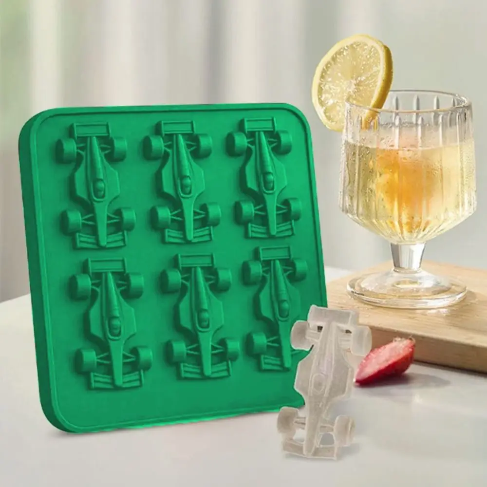 Household 6-Cavity Formula Racing Car Ice Mold Non-stick Silicone Ice Cube Tray DIY 3D Baking Mold Easy-release Mold