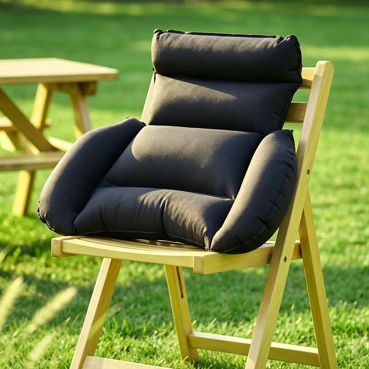 New Sponge Press-Inflatable Ultra-Light Back Support Cushion, Travel Portable Cushion, Suitable for Use in Cars, Planes, Offices