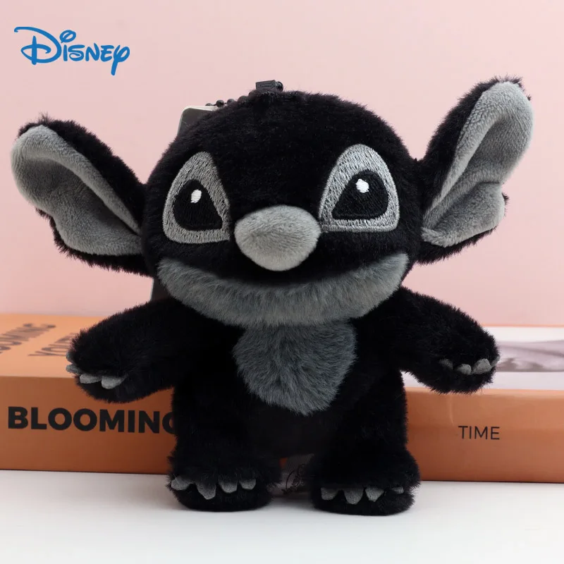 Kawaii Black Disney Lilo And Stitch Plush Keychains For Bag Mini Cute Anime Soft Toy Stuffed Pendant Doll Keyring For Backpack