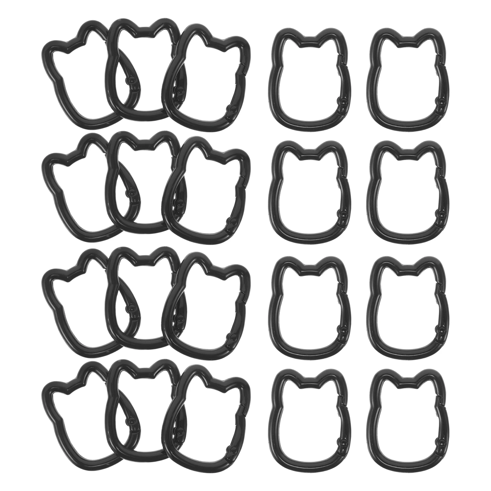 

20pcs Cat Shape Keychain Hooks Spring Key Rings Diy Accessories Backpack Purse Bag Decorations Zinc Alloy Key Holder Durable Pet
