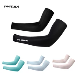 PHMAX Cycling Arm Sleeves Breathable UV Protection Running Arm Covers Fitness Basketball Elbow Pad Ice Silk Arm Wamrers