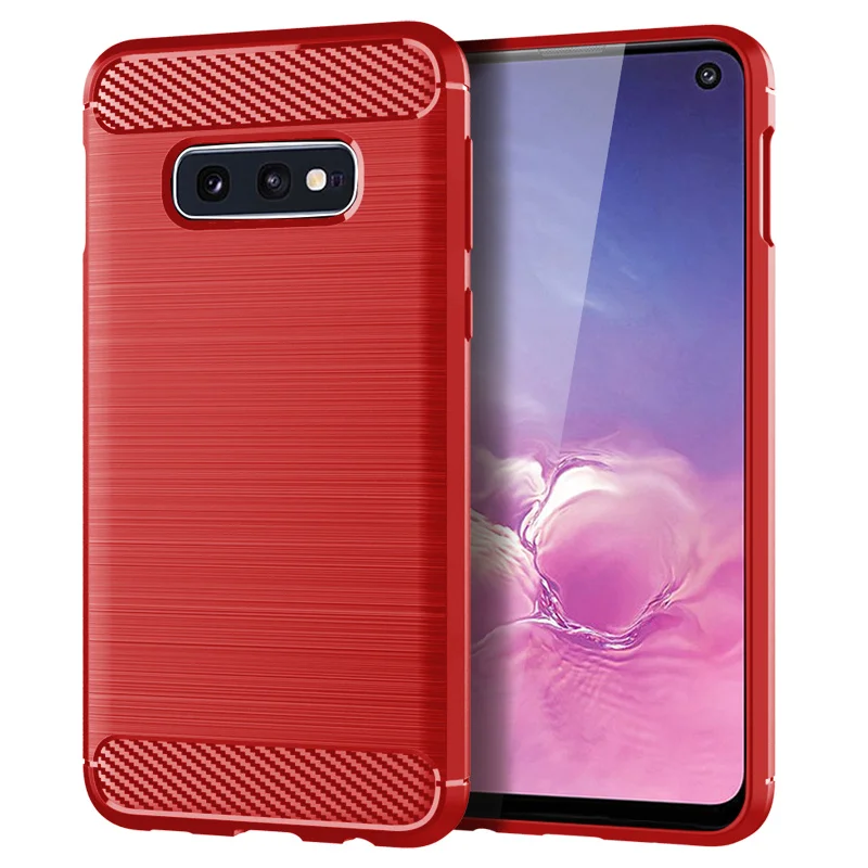 Para funda Samsung Galaxy S10E funda para Samsung S10E Coque fibra de carbono a prueba de golpes parachoques suave TPU funda para Samsung S10E Fundas