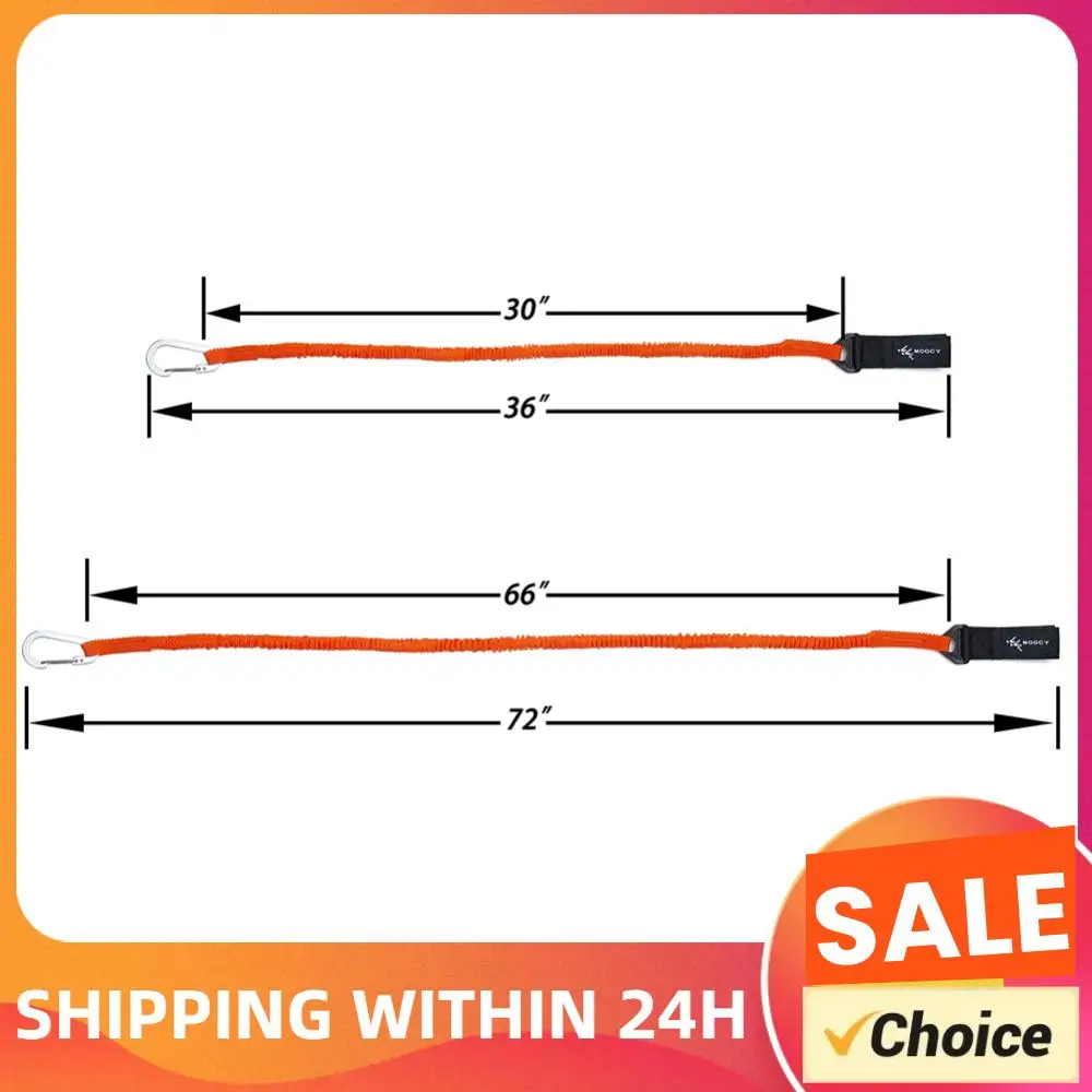 

1PC Elastic Kayak Paddle Leash Adjustable with Safety Hook Fishing Pole Coiled Lanyard Cord Tie Rope Rowing Boat Accessories