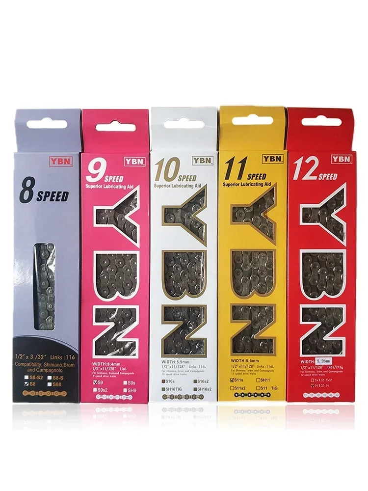 AliExpress GOLDIX YBN Bicycle Chains Mountain Bike Chians 8/9/10/11/12 Speed Silver Bicycle Chain 116 Links for MTB Bike