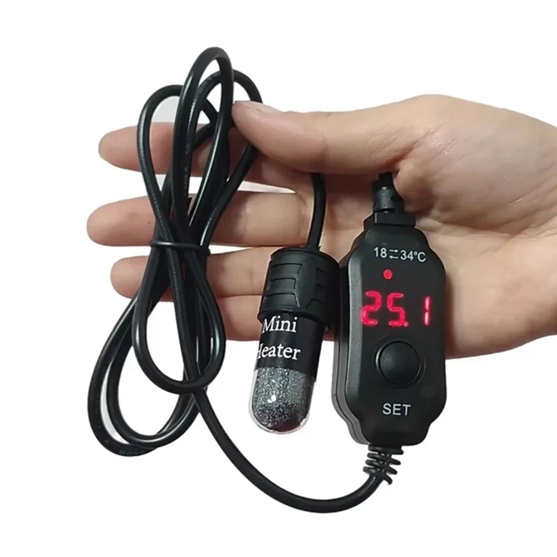 BNVN-10W Mini Aquarium Heater Fish Tank Heater Thermostat Temperature Adjustable 5V/2A Turtle Heater Safe Tank Heater