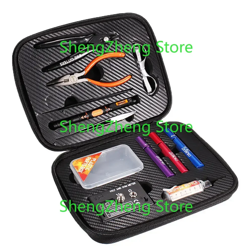 

JAKEMY JM-P16 12 in 1 DIY Electronic Atomizer Coil Jig Tool Bag Accessories Vape Hand Tool Screwdriver Plier Kit