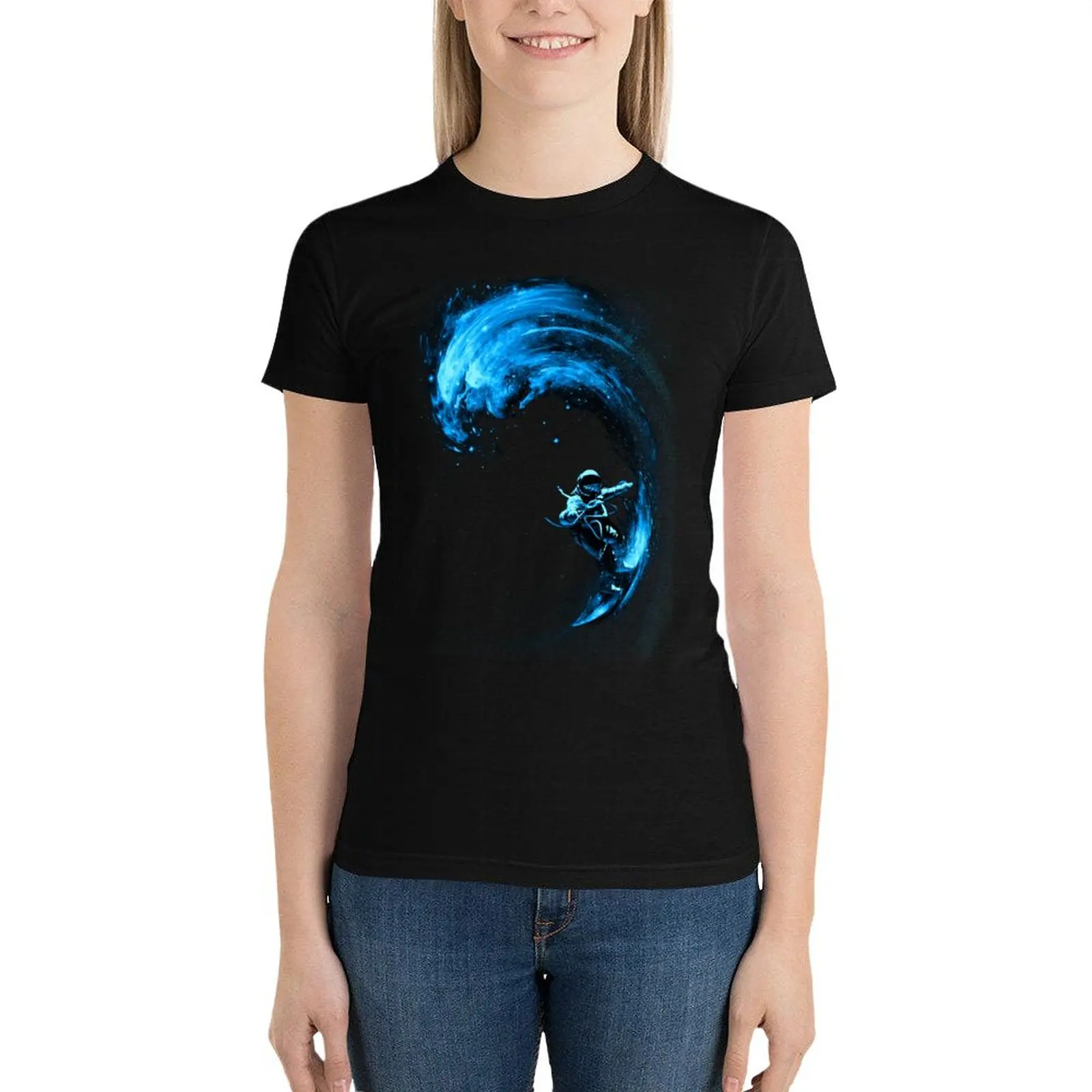 Space Surfing T-Shirt graphics funny cute tops tshirts woman