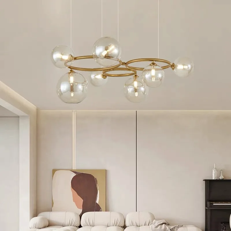 Nordic Design Magic Bean Glass Chandelier Modern Creative Chandelier Living Room Chandelier Home Decoration Light