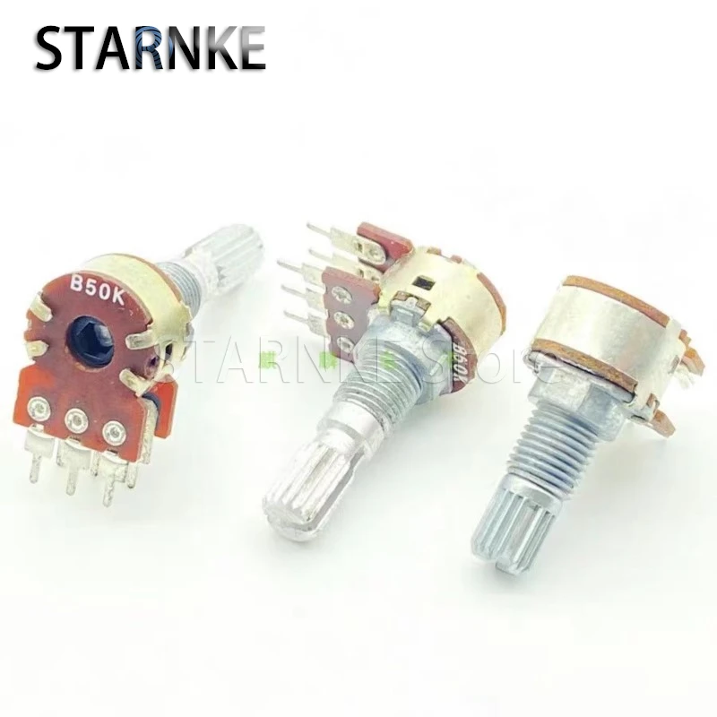 2PCS R1210G 12 Type B50K 6-Pin Dual Speaker Amplifier Audio Volume Potentiometer Variable Resistor