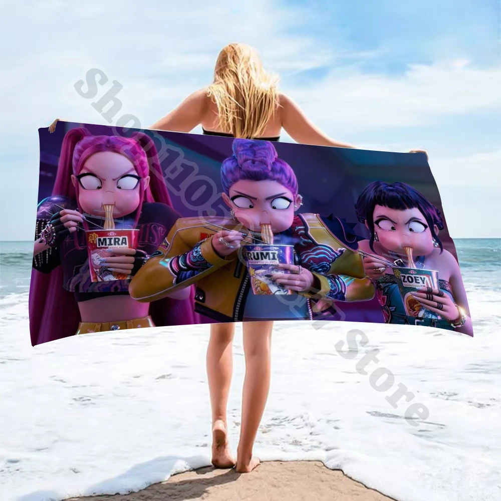 KPop شيطان الصيادين أنيمي مطبوعة منشفة استحمام الأطفال الكرتون لطيف منشفة الاطفال موضة Facecloth المناشف الإبداعية صبي فتاة هدية #3