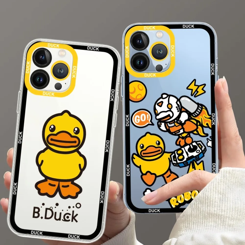 Cute Cartoon B-B D-Ducks Phone Case For iPhone 11 12 Mini 13 14 15 Pro Max Transparent Shell