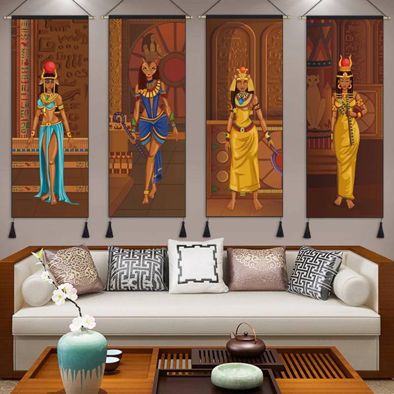 Southeast Asian Cloth Art Hanging Picture India Ancient Egypt Pharaoh Hanging Cloth Living Room Sofa Background Wall Decoration