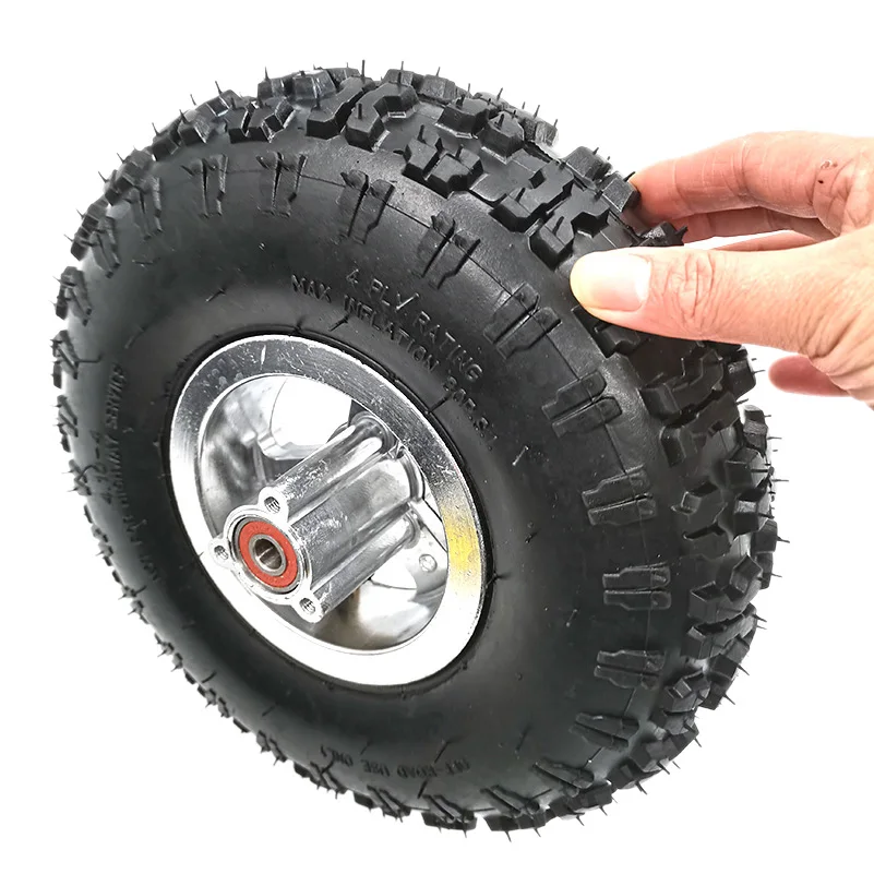 4.10-4 Tyre Wheel 4.10-4 Inner Tube Outer Tire with 4 Inch Wheel Rim for 49cc Mini Quad Dirt Bike Scooter ATV Buggy