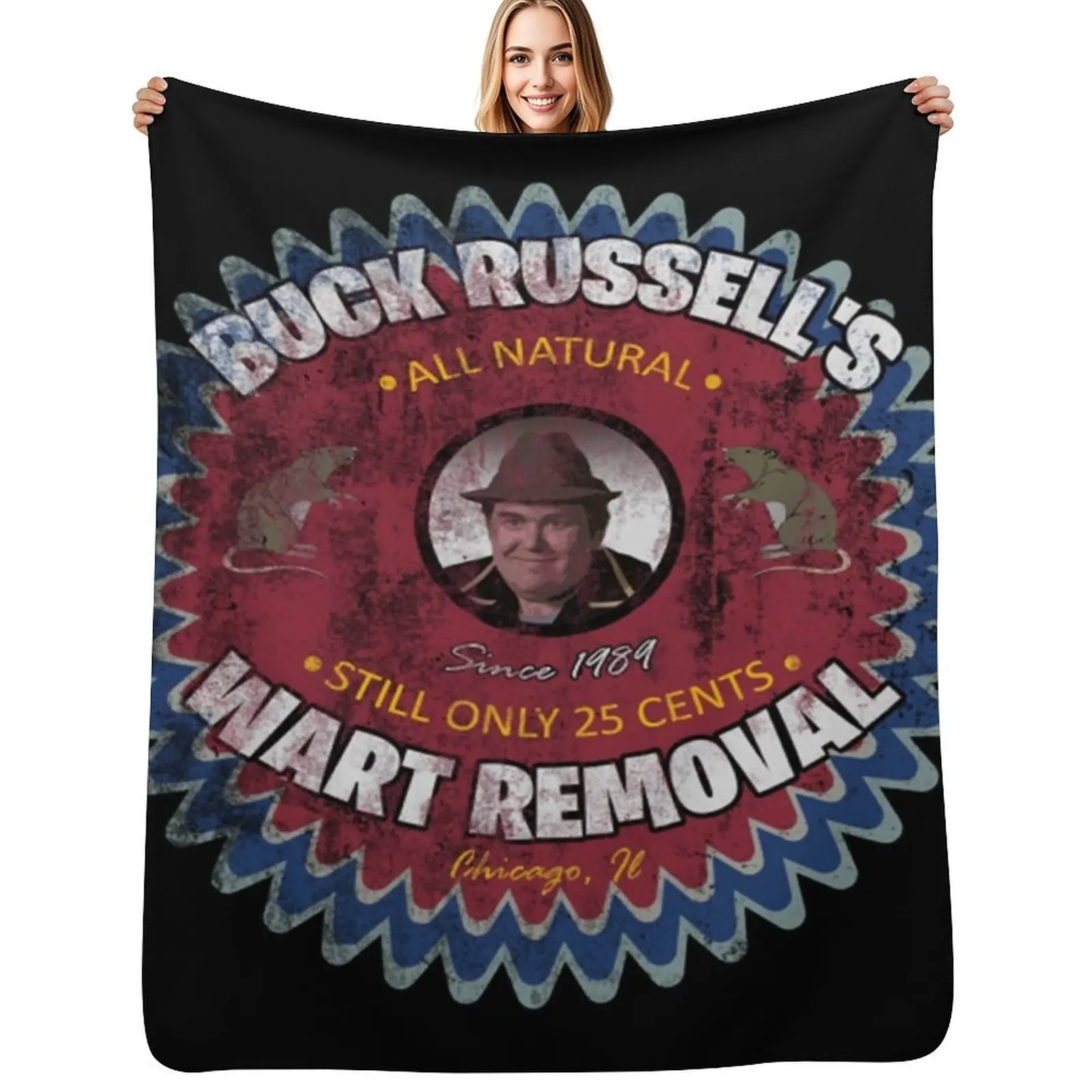 

Buck Russell's Wart Removal from UNCLE BUCK, distressed shirt Throw Blanket blankets ands Hairy Personalized Gift Blankets