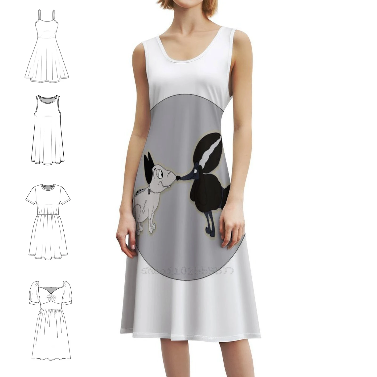 فستان بوهيمي عتيق سباركي آند بيرسيفون بأكمام منتفخة أو خيارات بدون أكمام للنساء فستان تيم بيرستون سباركي بيرسيفون