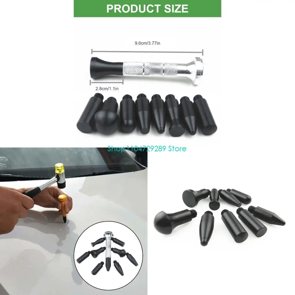 

D8KE Professional Tap Down Pen with Interchangeable Head Tip Dent Repair Leveling Pen
