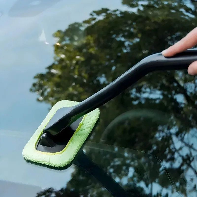 Car Window Cleaner Brush Kit Windshield Cleaning Wash Tool Inside Interior Auto Glass Wiper With Long Handle Car Accessories