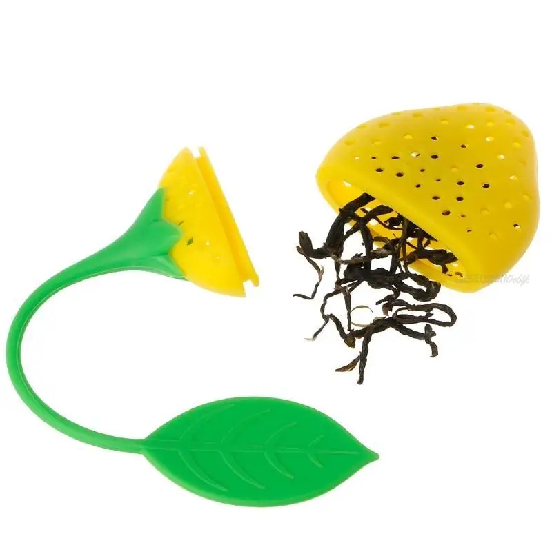 27rb милый силиконовый клубничный чайный лист -ситеч