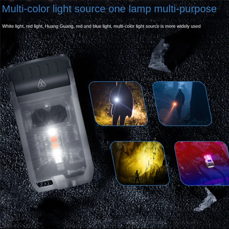 A56X V15 LED مصباح يدوي قوي صغير، 10 أوضاع جيب صغير سلسلة المفاتيح مصباح يدوي قابل لإعادة الشحن مصباح يدوي محمول سهل الاستخدام (Wh)