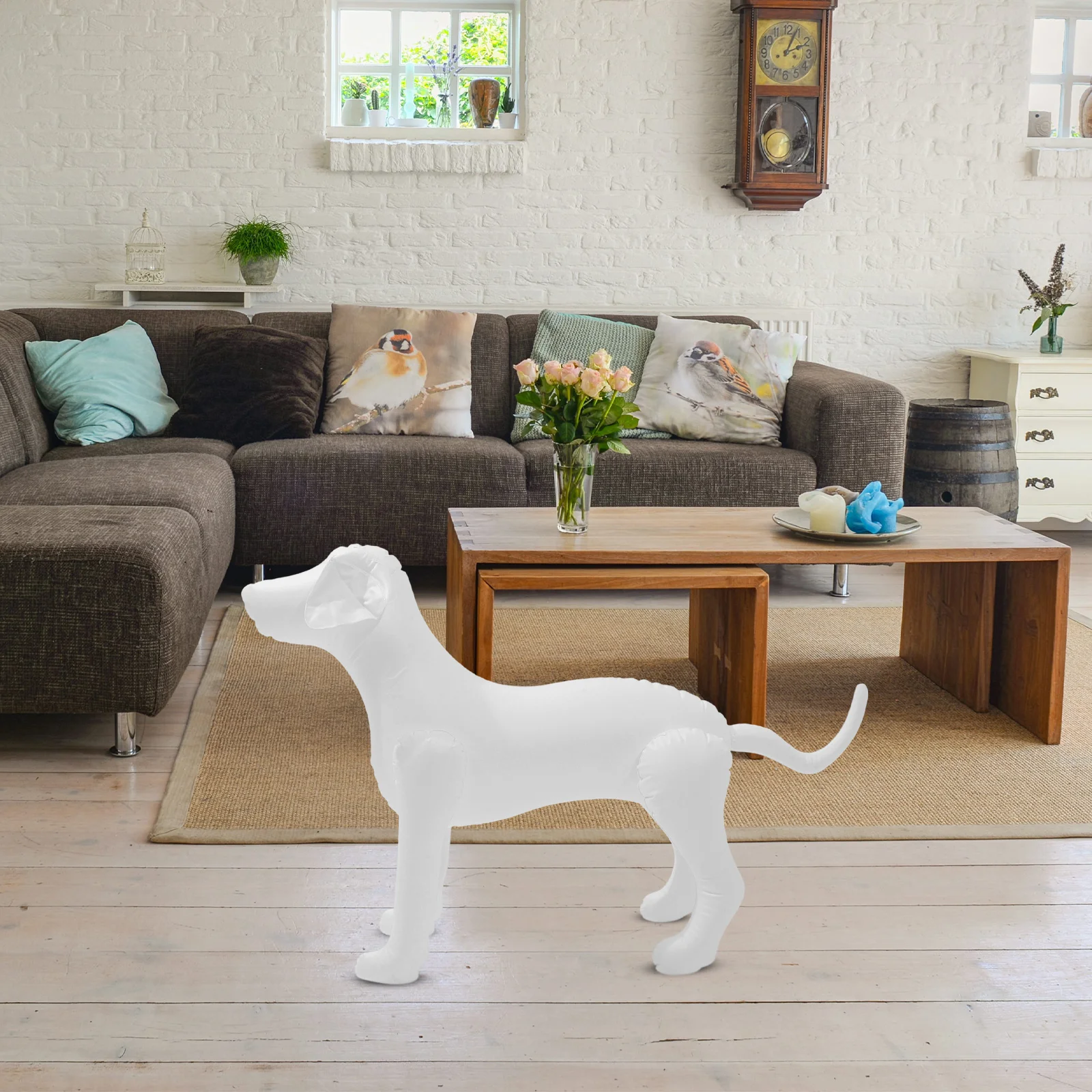 

Pet Clothing Model Inflatable Dog Mannequin Black White PVC Large Standing Display Sculpture Dog Standing Models Pet