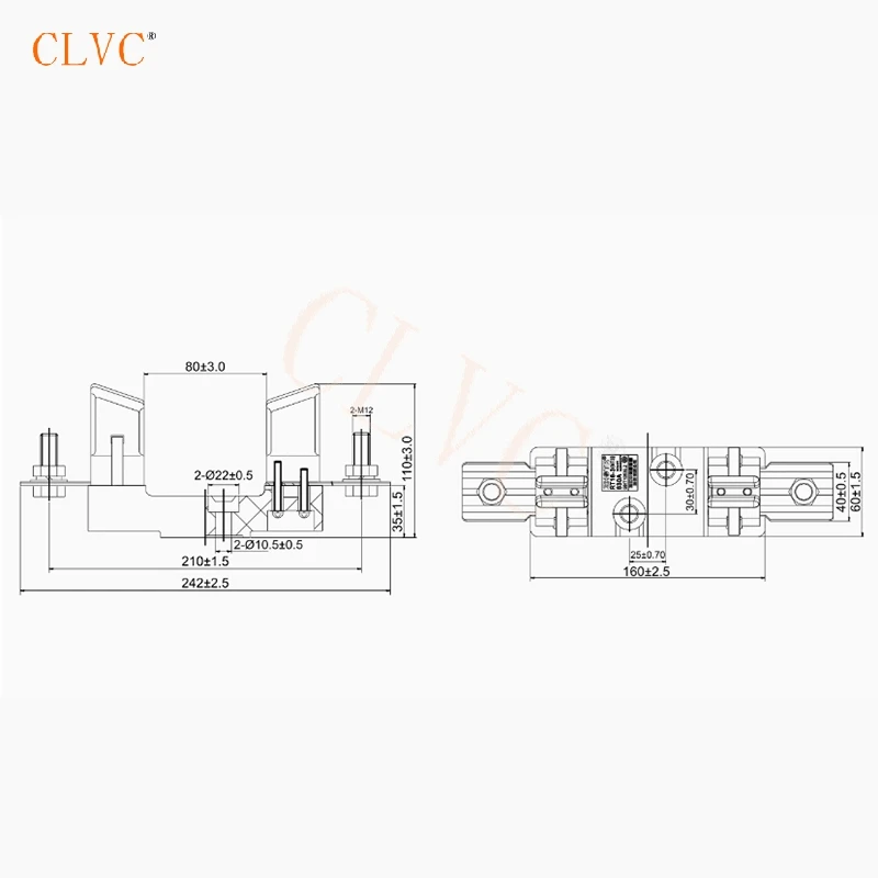 Factory direct sales Low voltage Ceramic RT16-3 fuse NT3 fuse 630A fuse base RT36 NH/NT blade fuse base