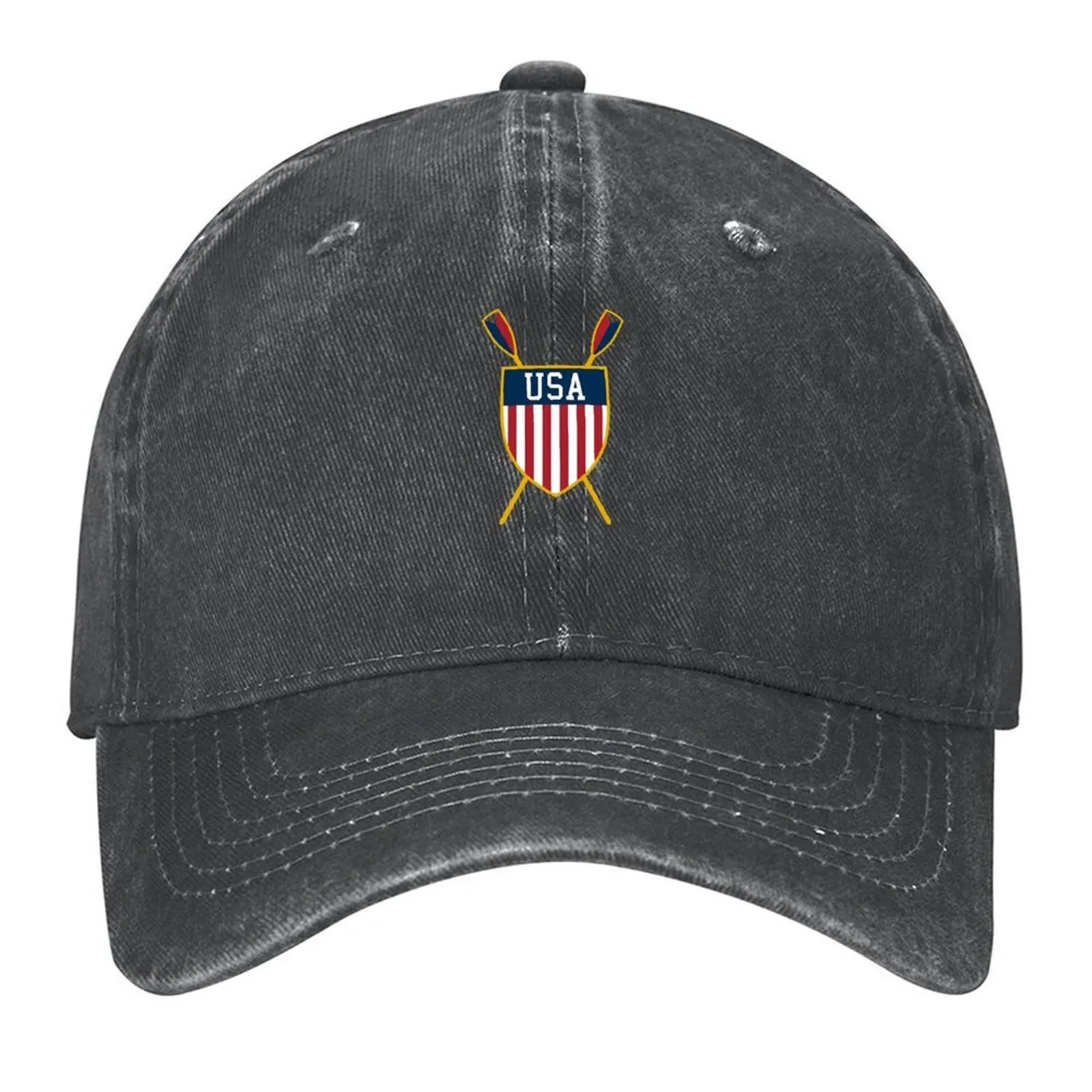 

United States Rowing Emblem (Gold Trim) Baseball Cap Icon hats on offer Sun Cap cute Male Women's