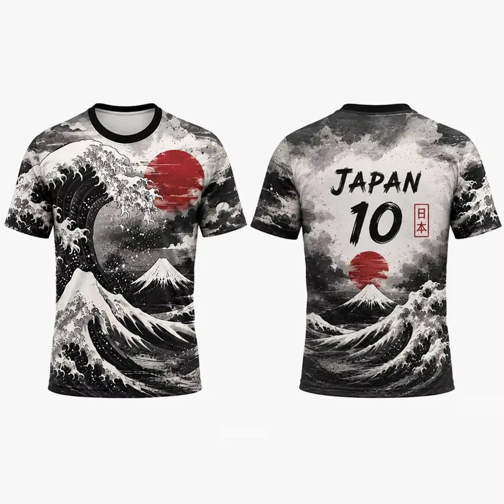 Men's comfortable jersey T-shirt, featuring the distinctive print of the Japan team, size 10, breathable jersey